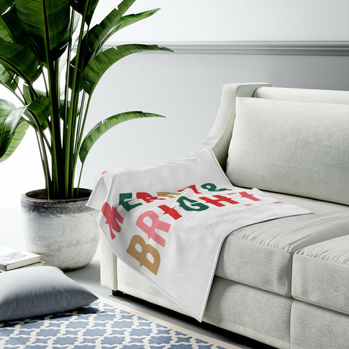 Christmas Plush Throw Blanket - Merry & Bright Holiday Velveteen | Soft & Cozy