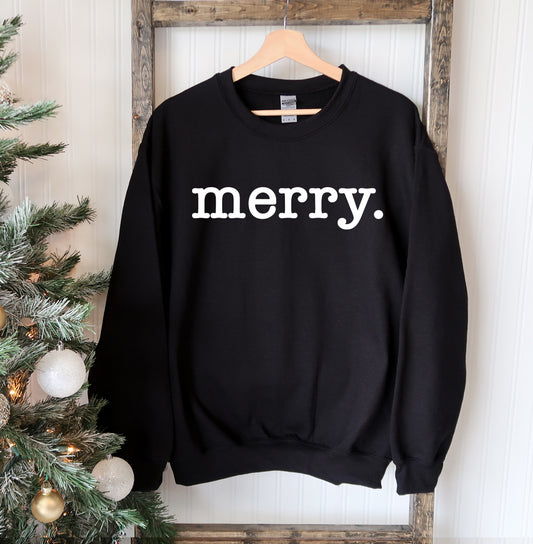 Merry Christmas Sweatshirt, Super Soft, Pilling Reduction, 50/50