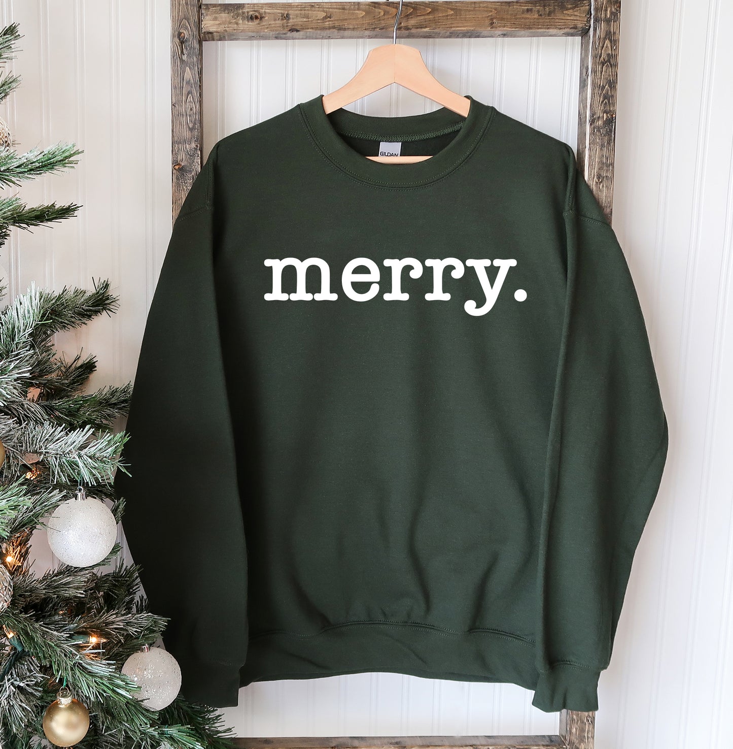 Merry Christmas Sweatshirt, Super Soft, Pilling Reduction, 50/50