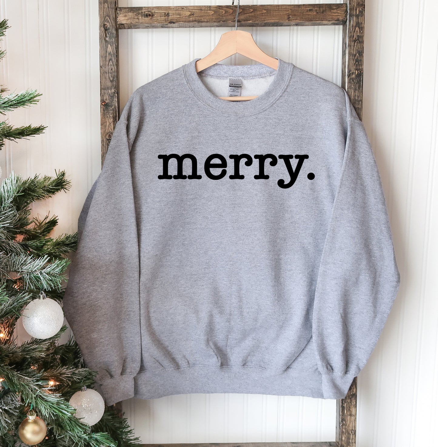 Merry Christmas Sweatshirt, Super Soft, Pilling Reduction, 50/50