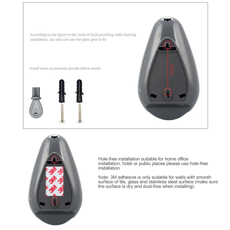 Wall Soap Dispenser Adhesive Wall Mount-Drill Free