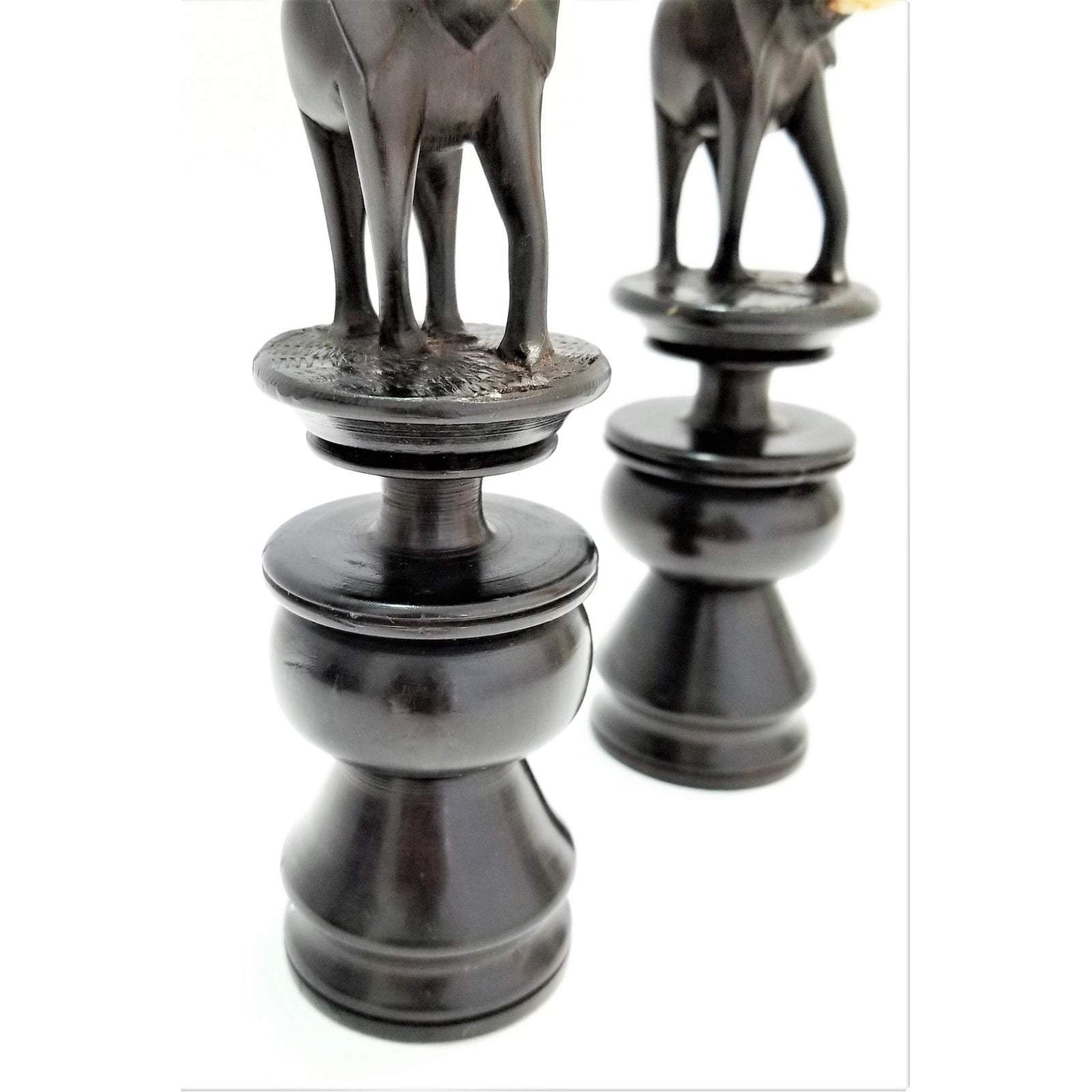 African Ebony Elephant Candle Holders - Set of 2"