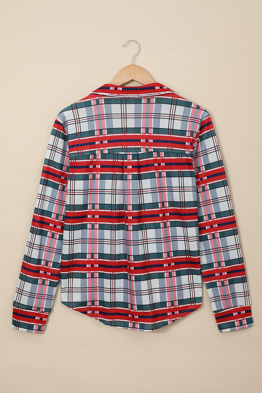 Plaid Button-Down Christmas Pajama Set (lower in back)
