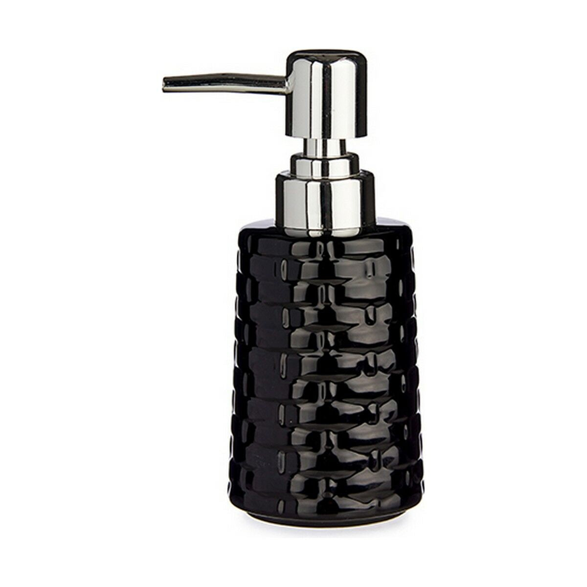 Black Ceramic Soap Dispenser (150ml), Silver pump
