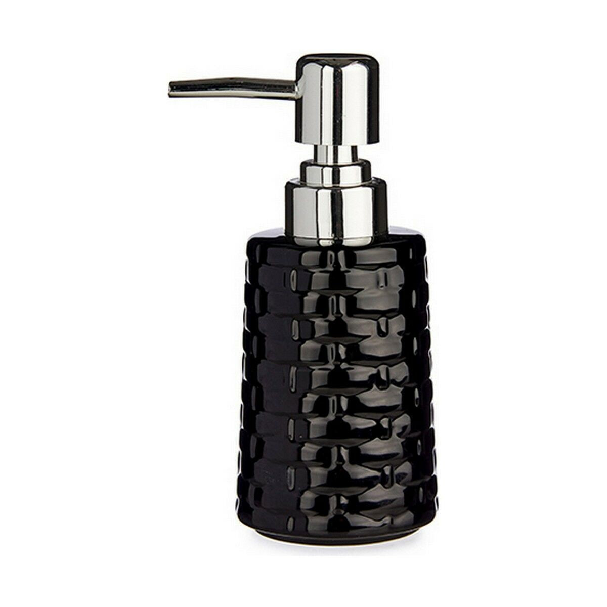 Black Ceramic Soap Dispenser (150ml), Silver pump