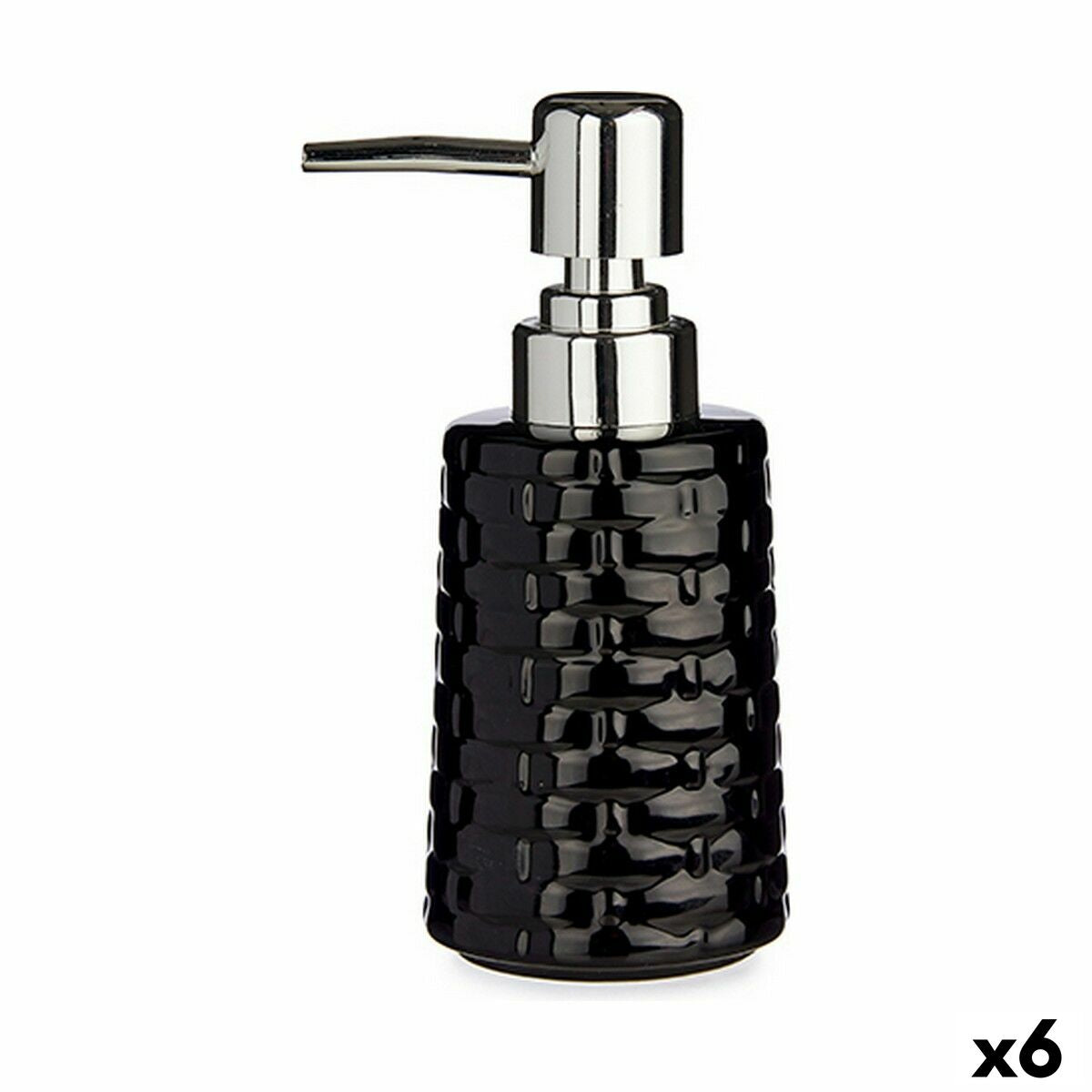 Black Ceramic Soap Dispenser (150ml), Silver pump