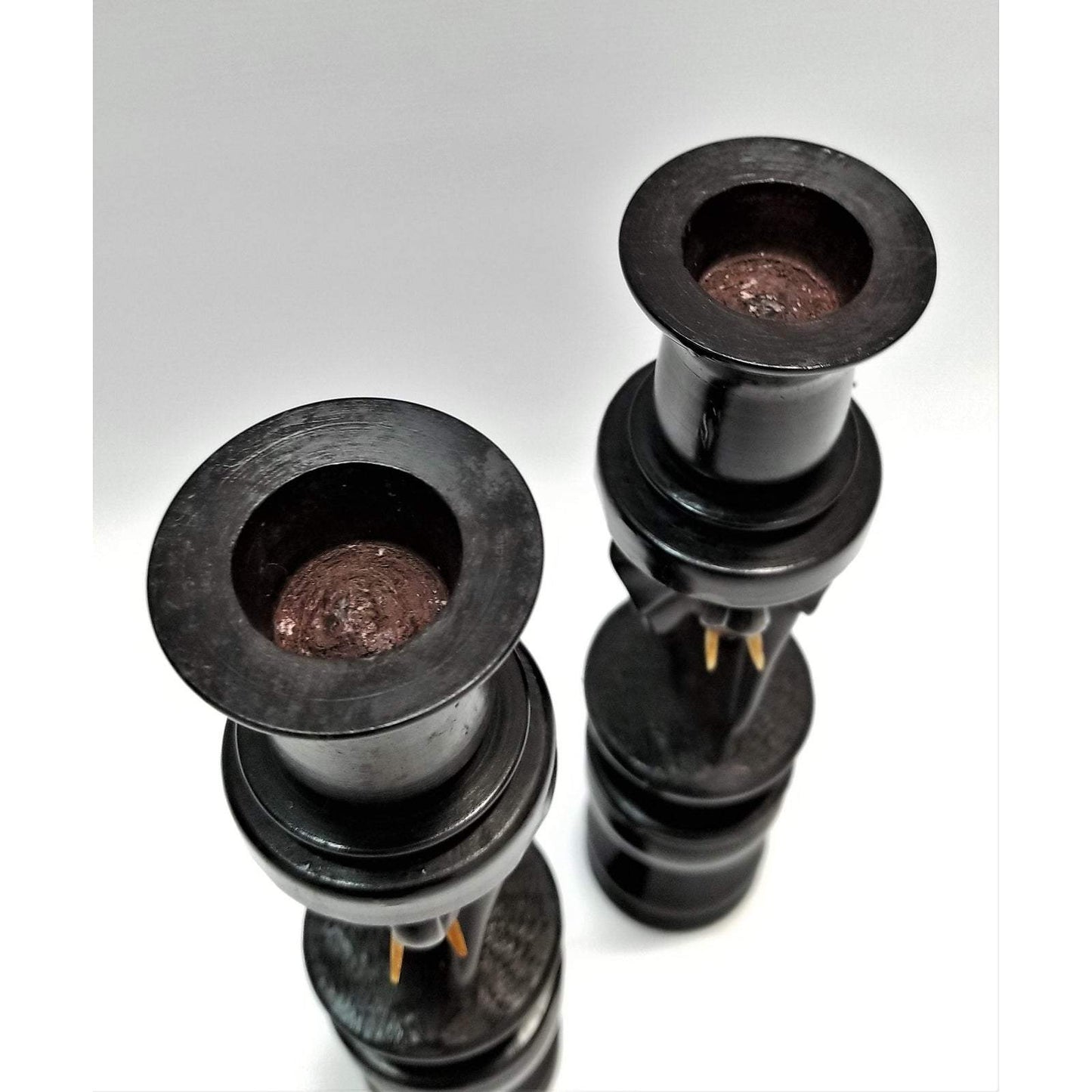 African Ebony Elephant Candle Holders - Set of 2"